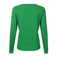 thumbnail image 4 of TANGNADE Women's V Neck Cardigan Sweater Plus Jacket Solid Color Knitted, Green XL, 4 of 5