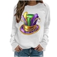 thumbnail image 2 of Xuyuer Women's Carnival Printed Long Sleeved Round Neck Mardi Gras Sweatshirt Carnival Outfits Women Carnival Sweatshirts Fat Tuesday Fashionable Pullover Tops, 2 of 6