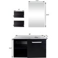 thumbnail image 5 of FULLWATT 28 Inch Wall Mounted Bathroom Vanity and Sink Combo with Mirror and 1.5GPM Water Saving Faucet and Pop-up Drain Set Modern Lavatory Floating Vanity with Counter Top Sink, 5 of 9