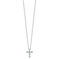 thumbnail image 2 of Diamond2Deal Collier Rallonge 2 Pouces Croix Pierre de Naissance Mars Lt Bleu CZ en Argent Sterling 925 pour Femmes 17 Pouces, 2 of 6