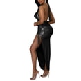 thumbnail image 3 of Franhais Women's Halter Long Dress, Sleeveless Drawstring High Split Backless Tie-Up Wrap Hip Slim Dress, Casual One-Piece Clothes, 3 of 6