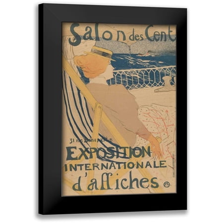 de Toulouse-Lautrec, Henri 11x14 Black Modern Framed Museum Art Print Titled - Salon des Cent-Exposition Internationale daffiches