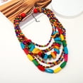 thumbnail image 4 of Litie, Tassel Wood Beaded Pendant Bib Necklace, 51014580@Litie290618, 4 of 6