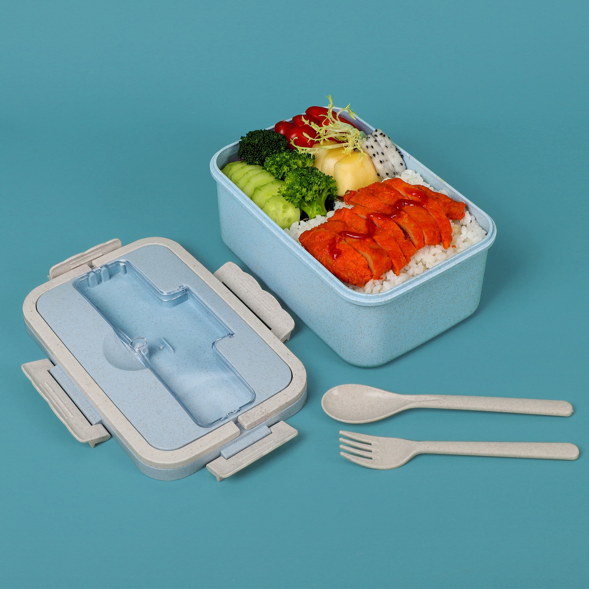 Plastic Bento Box Portable Bento Food Storage Box Microwave Lunch Durable Box 