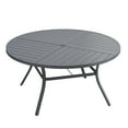 thumbnail image 6 of Vicllax Outdoor Patio Dining Table Dia.53" Slatted Tabletop Metal Frame with Umbrella Hole, Gray, 6 of 7