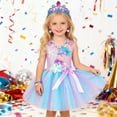 thumbnail image 2 of SRZYMJ Girls Dress Tutu Party Gown Sparkly Sequin Mesh Layered Skirt for Birthday Halloween Celebration f-Pink 3-4 Years, 2 of 9