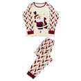 thumbnail image 5 of Family Matching Christmas Pajamas Sets Long Sleeve Santa Claus Print Tops + Xmas Socks Print Pants, 5 of 9