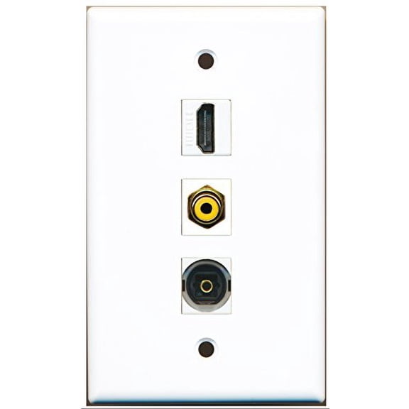 RiteAV - 1 Port HDMI and 1 Port RCA Yellow and 1 Port Toslink Wall Plate