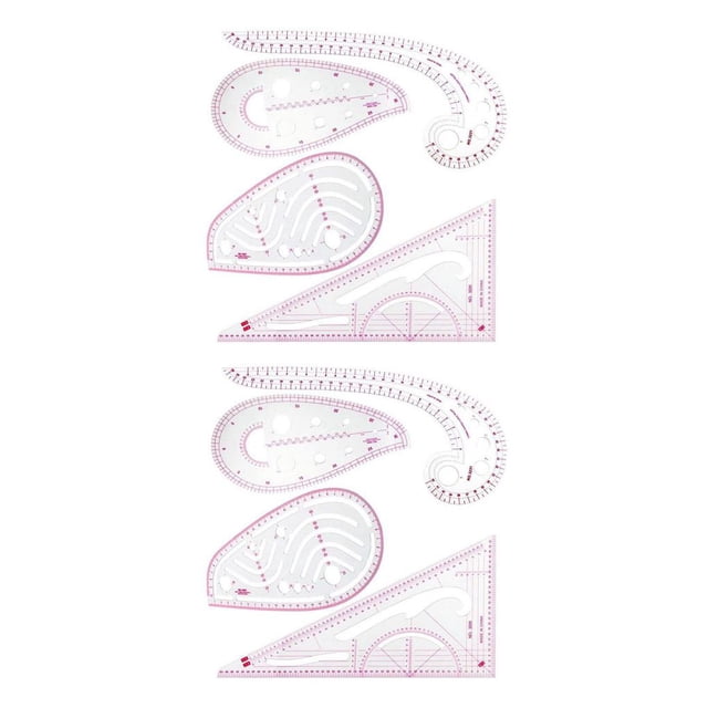 Cateissary 4 Pieces Pattern Sewing Ruler DIY Tailor Curve Metric Drafting Drawing Clothing Calibrated Half-round Manual Dressmaking uno 2piezas