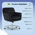 thumbnail image 3 of Serta Ashleigh Modern Office Chair Diamond-Tufted Design Black Velvet Fabric, 3 of 9