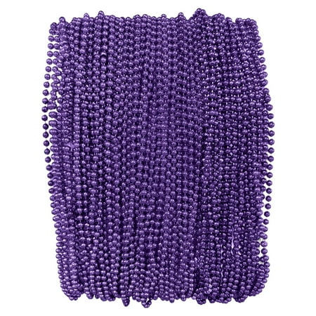 Mardi Gras Krewe Purple Mardi Gras Beads - 33 Inch 7mm, 72 Necklaces