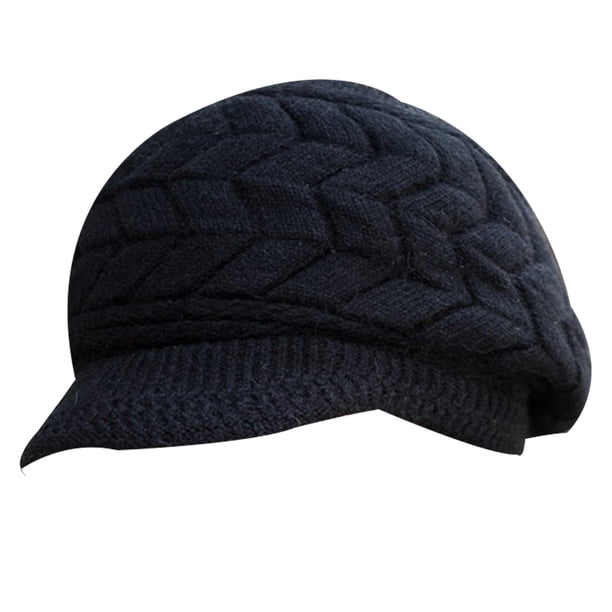 Gorro informal de punto cálido de invierno para mujer con visera MFZFUKR CPB-YY994-1