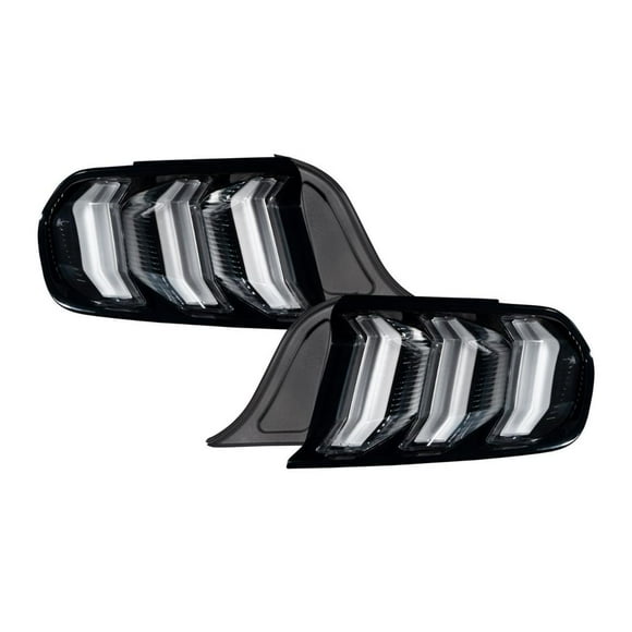 Fits 2015-2022 Ford Mustang Diode Dynamics Tail Light Assembly FL0007 Smoked Polycarbonate Lens; Black Housing; LED Bulb; Red Bulb; Set Of 2