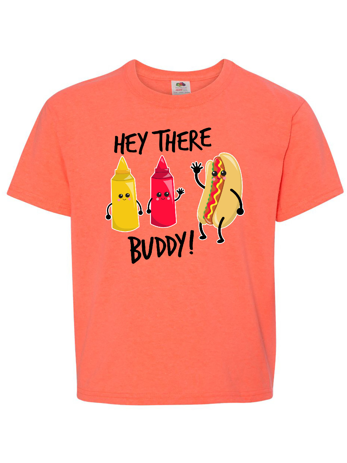 Hey There Buddy with Ketchup Mustard and Hot Dog Youth TShirt