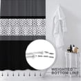 thumbnail image 4 of Black Grey Geometric Shower Curtain Sets with 12 Hooks,Modern Boho Farmhouse Bathroom Curtain,Water Repellent Polyester Fabric Abstract Bath Curtain Washable for Bathroom Decor 72x72in, 4 of 6