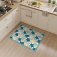 thumbnail image 2 of ODIKA 3'x5' Washable Accent Rug Pet Friendly, Non-Shedding Mat Border Stained Entryway Teal Beachy Cherry Nautical Turtle Ocean Playful for Bedside, Nursery Room, 2 of 7