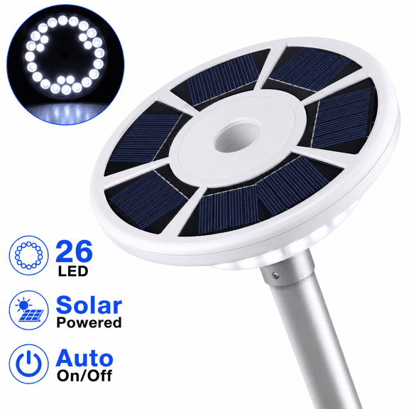 Lrdan Solar Flag Pole Light 26 LED – Auto Dusk to Dawn Waterproof Outdoor Flagpole Lamp