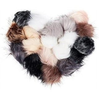 Buy Curatelier Alyssa Faux Fur Grey Pom Pom Powder Puff Ball With