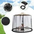 thumbnail image 5 of TOPCHANCES 7-10ft Patio Umbrella Mosquito Netting with Zipper Door, Polyester Mesh Screen, Height Diameter Adjustable, for Outdoor Patio Garden, 300x230cm(DxH), Black, 5 of 12