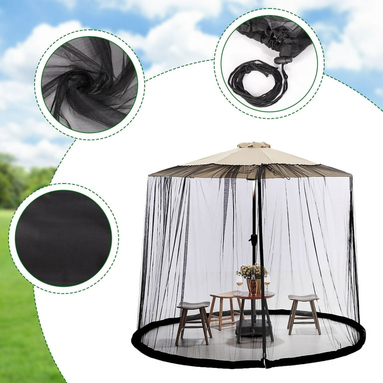 TOPCHANCES 10-11ft Patio Umbrella Mosquito Netting TOPCHANCES 10-11ft Patio Umbrella Mosquito Netting