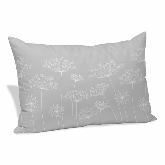 Grey Dandelion Pillow Protectors with Zipper Standard Size, Spring Modern Minimalist Country Flower Soft Brushed Microfiber Breathable Throw Pillow Covers, Pillowcase for Couch Sofa Bedroom 20"x26"