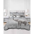 thumbnail image 3 of Gray Elephants Twin Size Down Alternative Comforter, Lightweight Comforter Quilt Bedding Set with Pillow Shams Modern Vintage Elephants Blowing Bubbles All Seasons Bed Comforter Duvet Insert 68"x86", 3 of 7