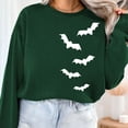 thumbnail image 3 of Bat Halloween Sweatshirts for Women Long Sleeve Crewneck Spooky Bat Graphic Sweatshirt Pullover Tops, 3 of 4