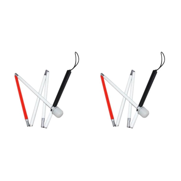 Soidarity Foldable Blind 5 Sections Cane Adjustable Crutch Blind Stick Con luz 2piezas
