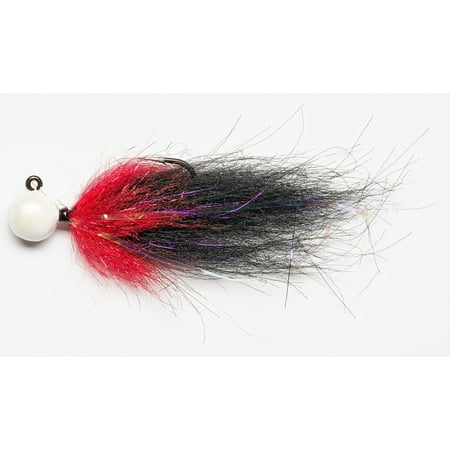 UPC: 0023534461062 | Mustad Tailout Twitcher Jig 1/2oz Pearl-Anadro Red-Mystic Black