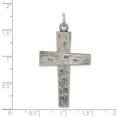 thumbnail image 2 of 925 Sterling Silver Solid Satin Back Oxidized Antiqued Religious Faith Cross Pendant Necklace 41x24mm Wide Pendant for W, 2 of 2