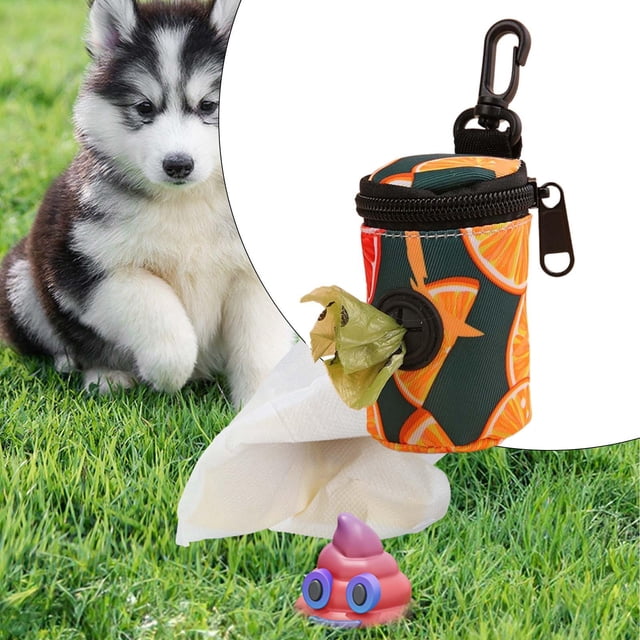 Soporte y dispensador de bolsas para desechos de perros Fernando organizador naranja