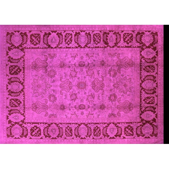 Ahgly Company Indoor Rectangle Oriental Pink Traditional Area Rugs, 2' x 4'