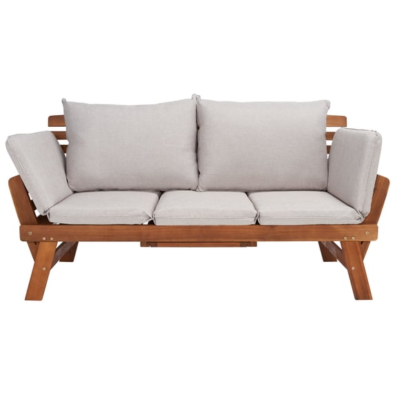 SAFAVIEH Emely Outdoor Patio Daybed, Natural/Light Grey