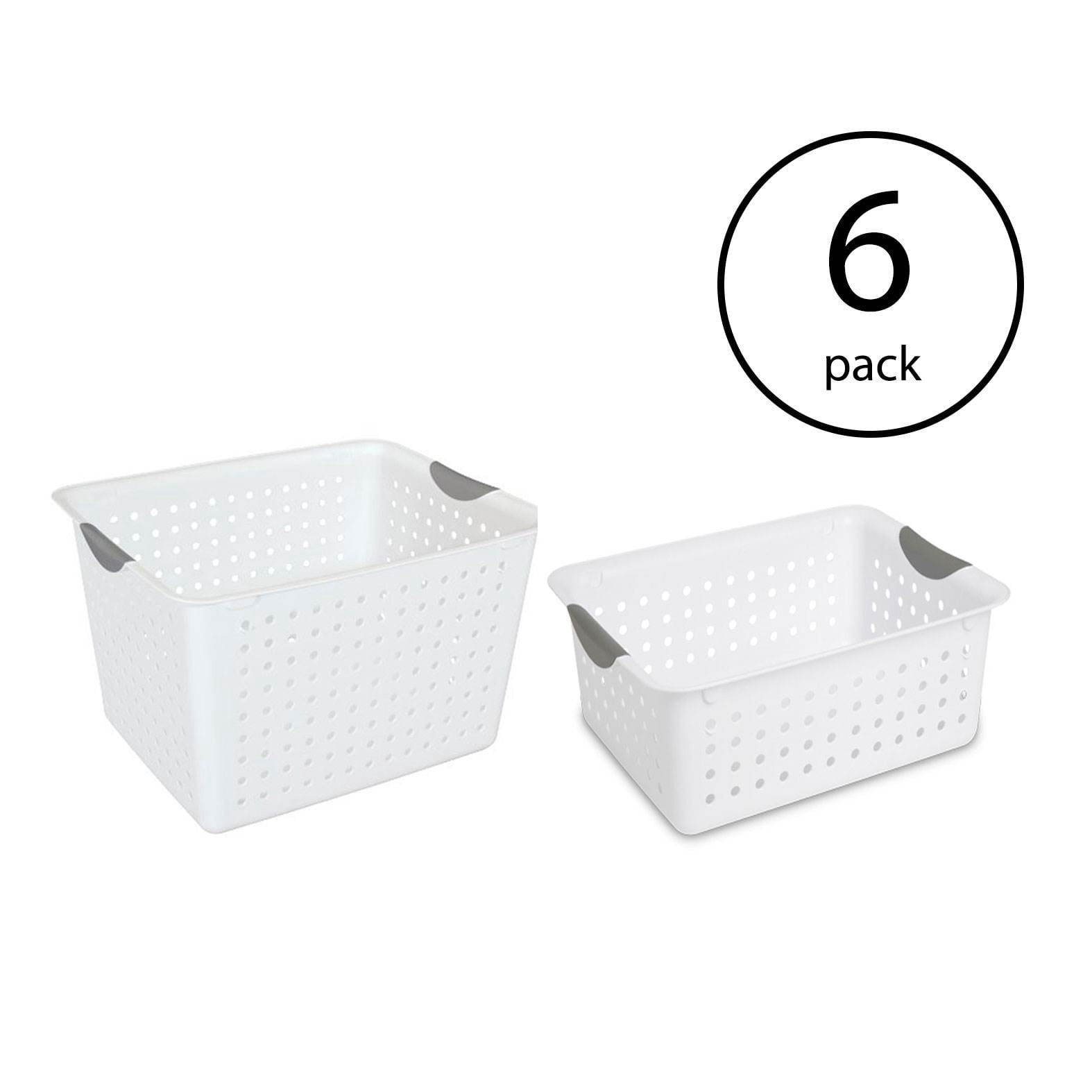 Sterilite Deep & Medium Ultra Plastic Storage Bin Organizer Basket Pair (12 Pack)