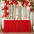 thumbnail image 4 of Elegant Wedding Table Skirt With Easy Installation and Optional Color Tulle Table Drape For Festival Occasion Setup, 4 of 19