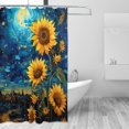 thumbnail image 2 of Rateoe Vintage Starry Sky Sunflower Shower Curtain - Fancy Bathroom Shower Curtain Sets - Waterproof Shower Curtain with Hooks with 12 Plastic Hooks 72x72 Inches, 2 of 5