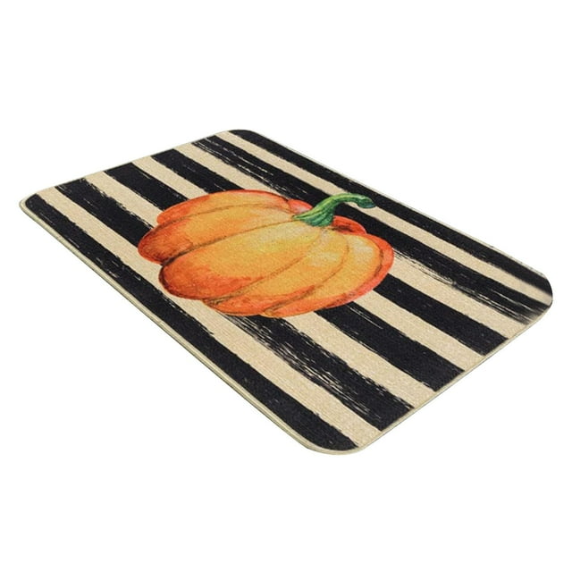 Halloween Door Mat Funny Pumpkin Welcome Mat for Fall Seasonal Home Decoration Indoor Outdoor Entrance Rug Non- Polyester Design