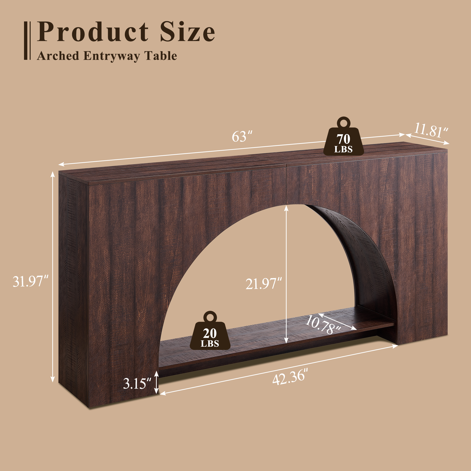 SinCiDo Console Table, Modern Entryway Table for Living Room Foyer and Corridor