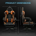 thumbnail image 3 of JONPONY Big and Tall 400lbs Gaming Chair with Bluetooth Speakers Gamer Chair with Footrest Game Chair with Lumbar Support and 360-Swivel Seat and Headrest for Adults, Orange, 3 of 13