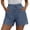 Navy women casual elastic waist shorts with pockets a1, variant on Cagogo Women Casual Elastic Waist Shorts with Pockets Loose Fit Summer Beach Work Lounge Cotton Short Pants Flowy Travel Clothes, White 2XL