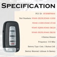 thumbnail image 3 of Key Fob Replacement Fits for Hyundai Sonata Genesis 2010 2011 2012 2013 2014 Azera Equus Kia Optima 2009-2013 Ria Sorento Forte Borrego Smart Keyless Entry Remote Control SY5HMFNA04, 3 of 9