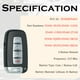 thumbnail image 3 of Key Fob Replacement Fits for Hyundai Sonata Genesis 2010 2011 2012 2013 2014 Azera Equus Kia Optima 2009-2013 Ria Sorento Forte Borrego Smart Keyless Entry Remote Control SY5HMFNA04, 3 of 9