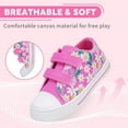 thumbnail image 5 of Toddler Sneakers for Girls Low Top Canvas Shoes Kids Casual Adjustable Straps Walking Shoes, Daisy, Size 1, 5 of 8