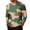Brown, variant on Men's Camouflage Print Raglan Sleeve Three-Quarter Sleeve Top, Round Neck Casual Shirt for Military and Outdoor Style,Army Green,L