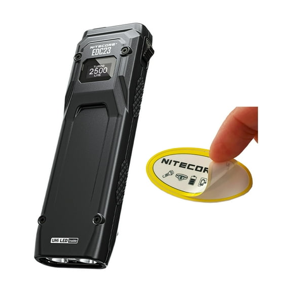 Nitecore EDC23 2500 Lumen USB-C Rechargeable Ultra-Slim EDC Flashlight   Nitecore Sticker