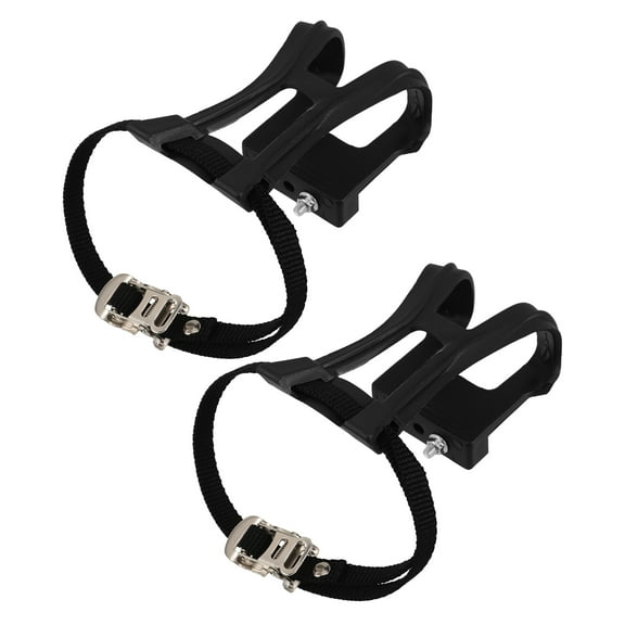 NIAIZEK 2Pcs Adjustable Bike Pedal Straps Black Plastic Nylon for Stable Safe Ride Outdoors