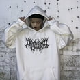thumbnail image 6 of Rock Punk Graphics Drawstring Hoodies Women Gothic Oversized Loose Long Sleeve Sweatshirts Pullover Top, 6 of 9