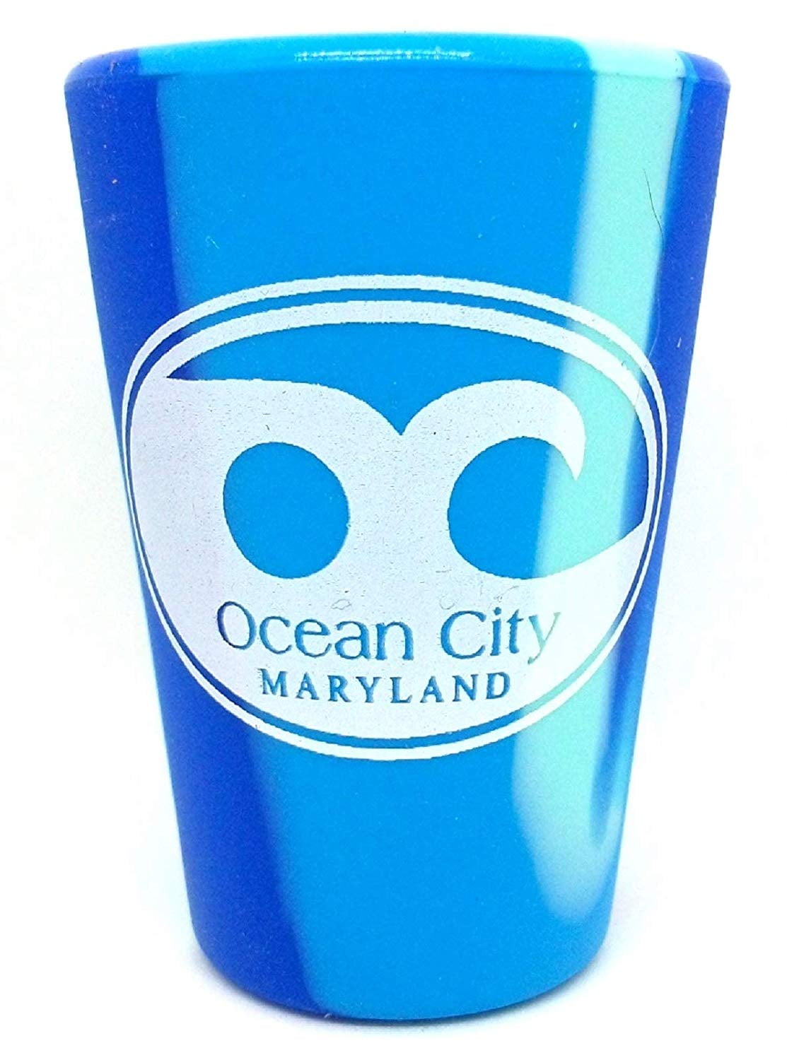 Ocean City Maryland Blue Swirl Silipint Silicone Shot Glass 