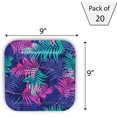 thumbnail image 3 of SOLAS Biodegradable & Fully Compostable Navy Tropical Plates | Beautifully Designed Stylish Eco Friendly Disposable Tropical Party Plates | Pack of 20 | 9 Inch Tropical Paper Plates (Navy Leaf), 3 of 4