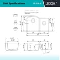 thumbnail image 5 of 32" x 20" Quartz Kitchen Sink, Double Bowl Sink, Drop-in Sink, Undermount Sink, Granite Kitchen Sink, Galaxy Mocha Kitchen Sink with Grids, Basket Strainer and Flange by Lexicon Platinum  LP-7030-M, 5 of 8